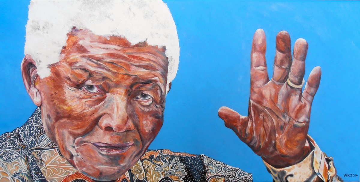 mandela portret olieverf