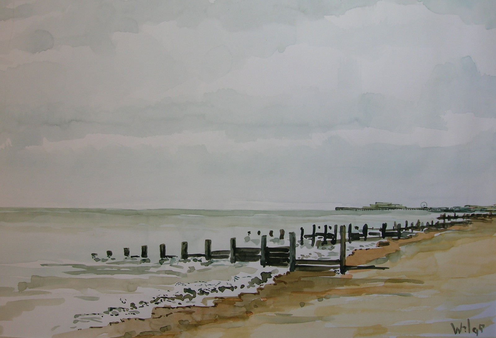 Clacton on Sea aquarel 34 x 48