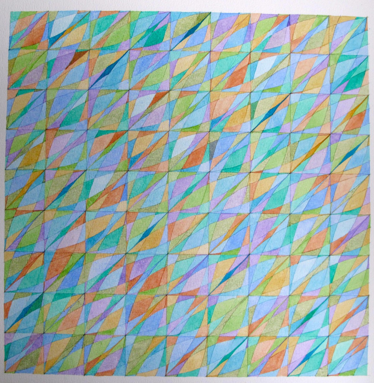 Sudocu diagonaal blauw aquarel