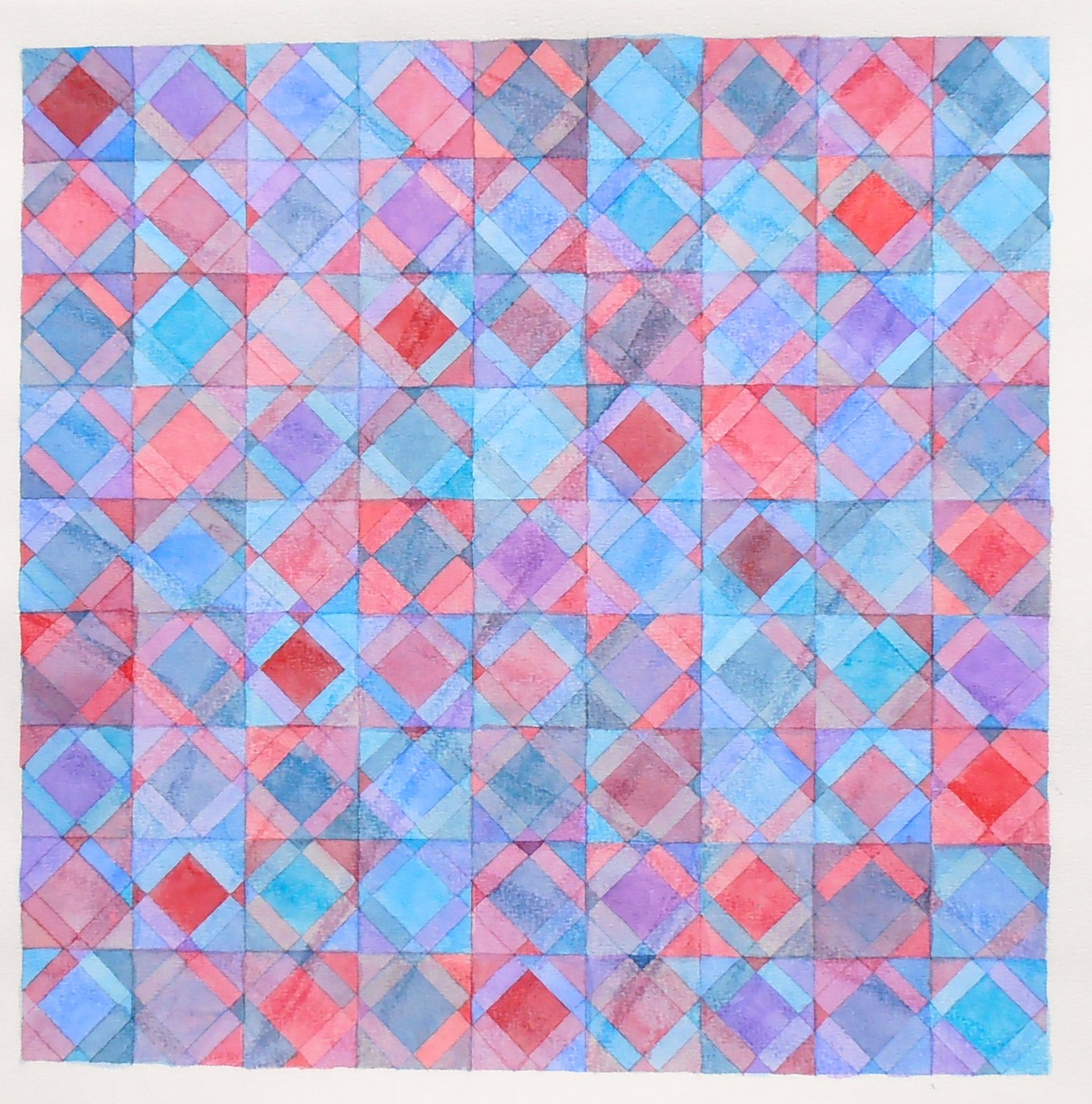 Sudoku vierkant blauw oranje aquarel