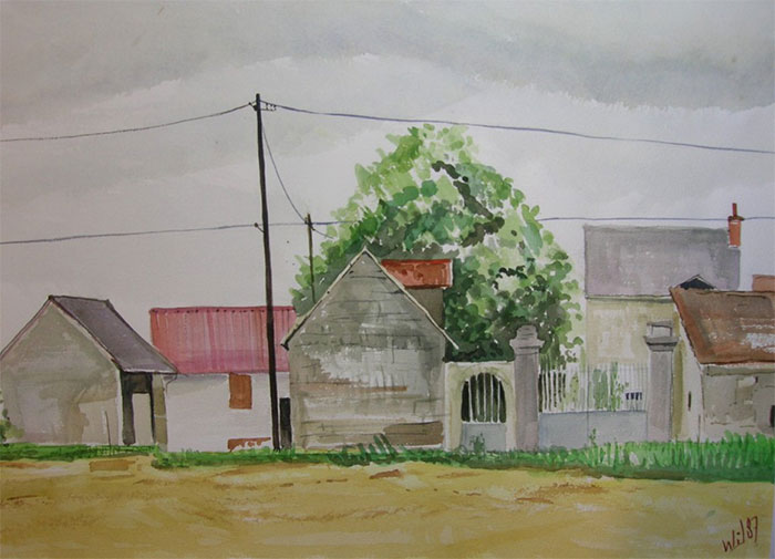 aquarel-landschap-vijf-huizen-medium