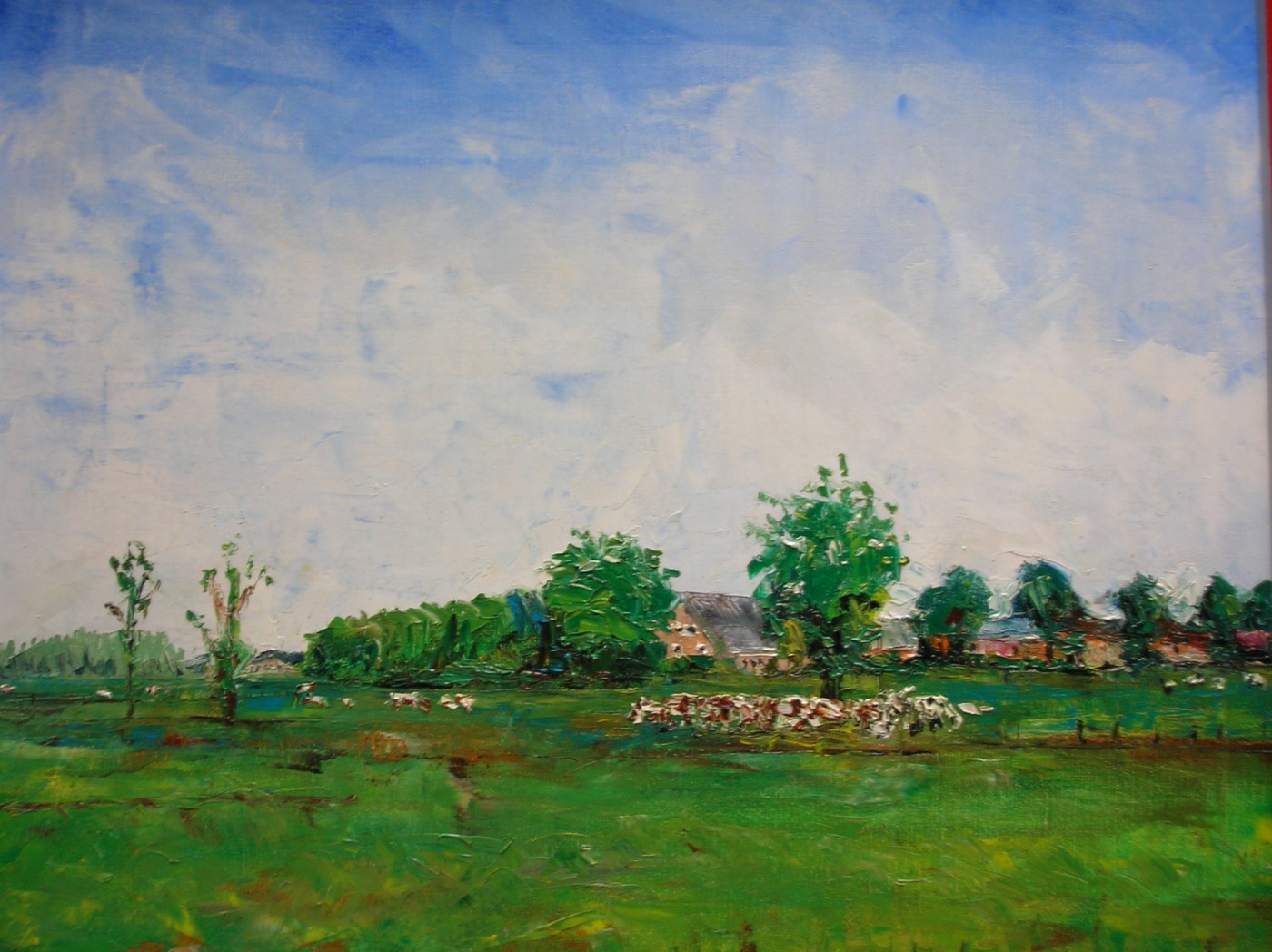 landschap met koeien olieverf 70 x 80